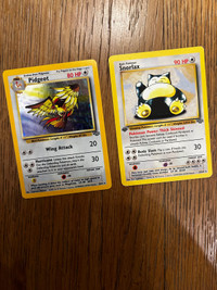 1995 Holographic Pidgeot and Snorlax Pokémon cards - mint cond