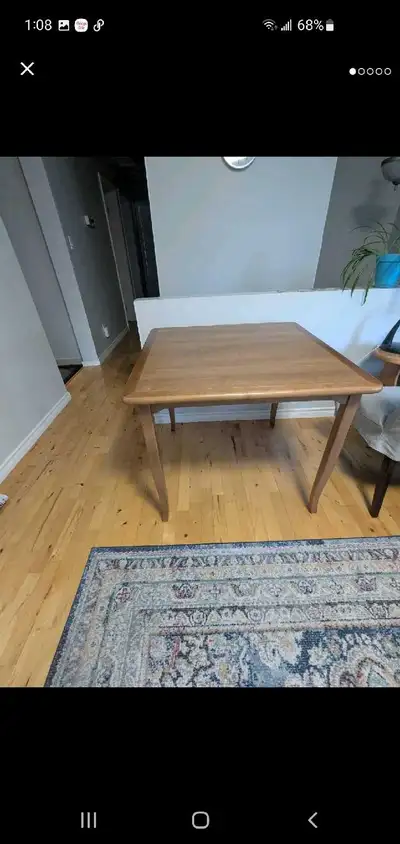 Kitchen Table Wooden 36 sq x 30.5 Tall, View more