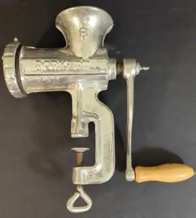 This is a vintage Porkert meat grinder, ready to tackle any meat grinding task with classic style. I...