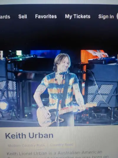 keith Urban Concert Tickets, View more