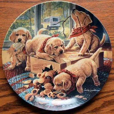 Collector Plate Golden Retrievers - "Handle With Care", View more