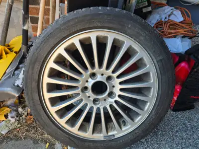 SET OF 4 tires and rims Came off a 2005 BMW 330 e46 winter tires and rims Continental 205 50 R17 WIN...