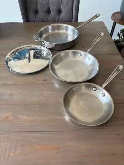 All-Clad Stainless Steel Pan Set (3 Pieces + Lid) - Made in USA, View more