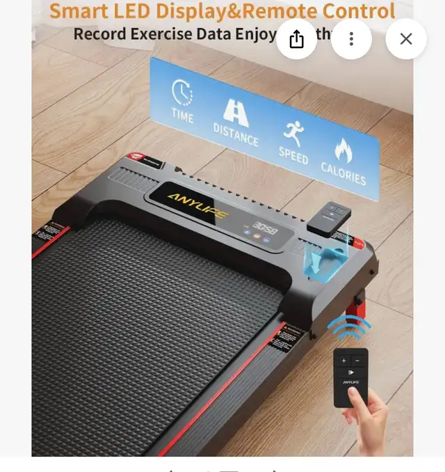 Anylife Walking Pad Treadmill, Under Desk Treadmill for Home Off in Exercise Equipment in Hamilton - Image 8