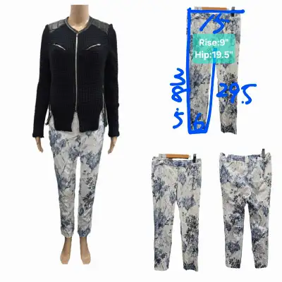 Designer Sachin + Babi Embroidered Floral Lace Trousers Size 4, View more