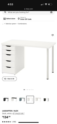 IKEA White Desk / filing cabinet 