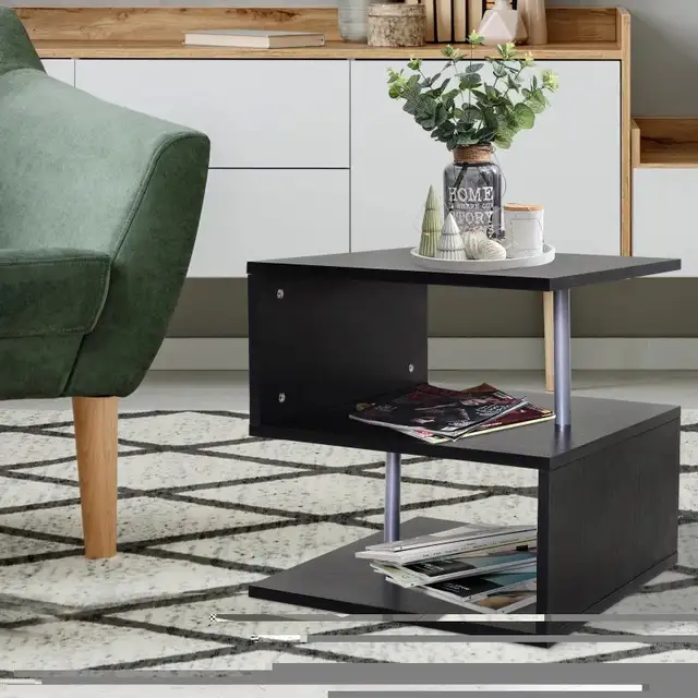  Wooden S Shape End Table 3 Tier Storage Shelves Organizer Livin in Bookcases & Shelving Units in Markham / York Region - Image 7