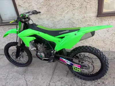 2016 KX 450F with a black powder coated frame and swing arm. The air forks were removed and more con...