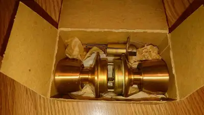 Vintage Schlage Brass Passage Latch (non locking) F10S Bell. , View more