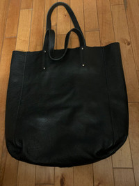 Roots leather tote bag 