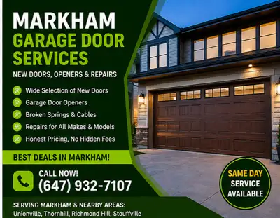 Markham Garage Door Ser –Installations, Repairs & Best Value, View more