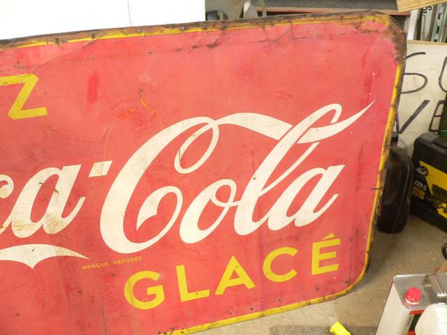 grosse enseigne coca cola  antique # 11949 dans Art et objets de collection  à Lanaudière - Image 3