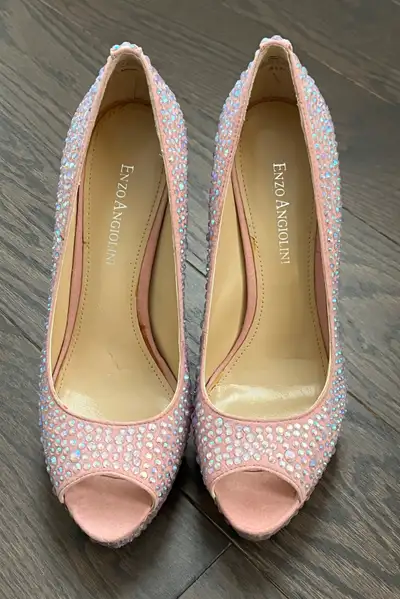 ENZO ANGIOLINI PINK HIGH HEELS WITH SEQUINS, View more