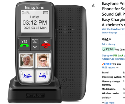 NEW Cell Phone for Seniors SOS Button Easy Charging Dock 4G BNIB, View more