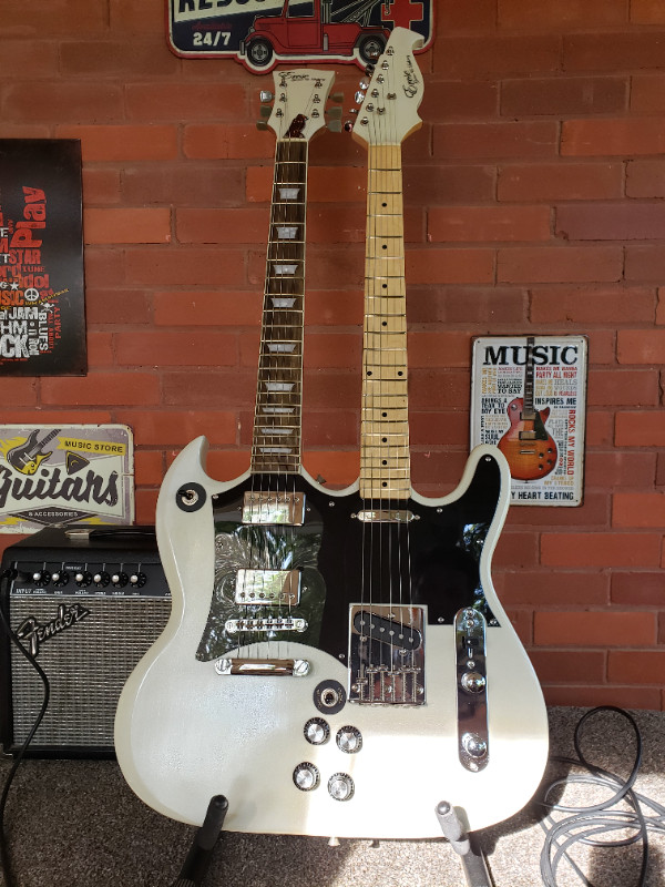 Want to stand out on stage?? EG&L White Pearl Dual 6 String in Guitars in Edmonton