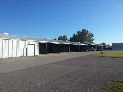 Covered storage space for rent $150/mo incl HST 30' bay available 12' in height Uncovered outdoor st...