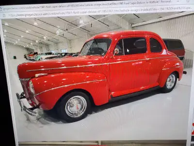 1941 ford super deluxe 1300 miler since car was built 302 automatic was appraised for $95000 asking...