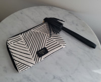 Black and White Fossil Tassel Wristlet - New with Tag