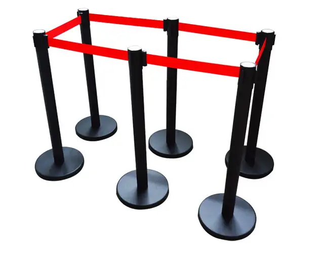 New 6pcs Retractable Belt Stanchion Post Queue Pole Crowd 170524