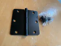 Matte Black 1/4” Door Hinges with screws