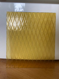 Vintage Yellow Glass Relief Design Decor Panels