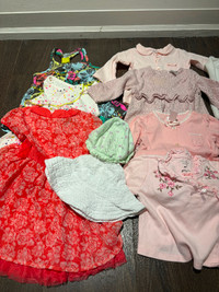 Baby girl clothes dresses, hats, tops  0-6 and 6-12 months