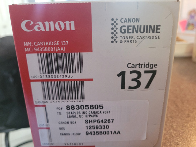 Cartouche Canon in Printers, Scanners & Fax in Gatineau