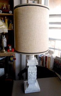 Grande Lampe Rétro Faux Bois 60-70s Vintage