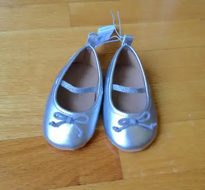 Brand new, Soft Silver Baby Shoes, 12-18 months, View more