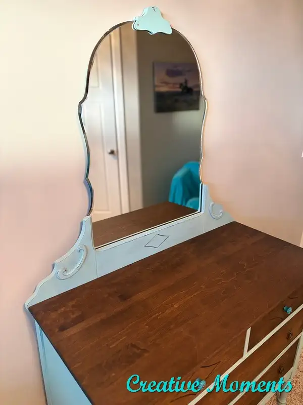 Antique Dresser with beveled Mirror - refinished in Dressers & Wardrobes in Calgary - Image 6