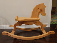 Wooden rocking horse  classic design natural color
