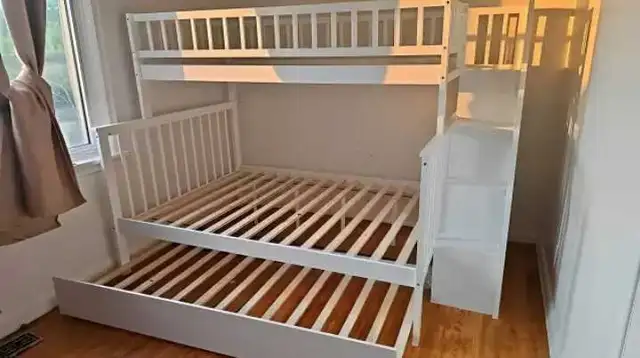 Twin over Full Standard Bunk Bed with Staircase in Beds & Mattresses in Oshawa / Durham Region - Image 3