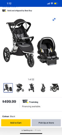 Evenflo Victory Plus Jogging Stroller with LiteMax  Carseat