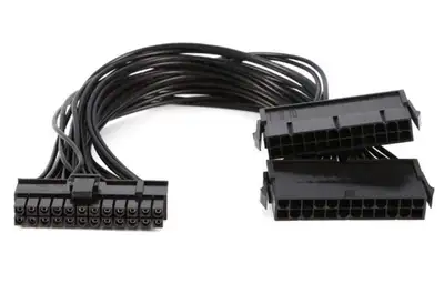 Dual PSU Power Supply 24 Pin Adapter Cable for ATX Motherboard, View more
