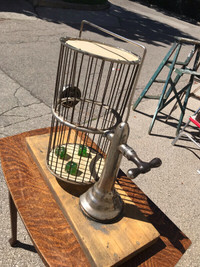 20th Century Victorian Style Wood and Iron Balloon Birdcage