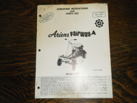 Ariens Fairway 4  Lawn Tractor Operating and parts Manual 1965