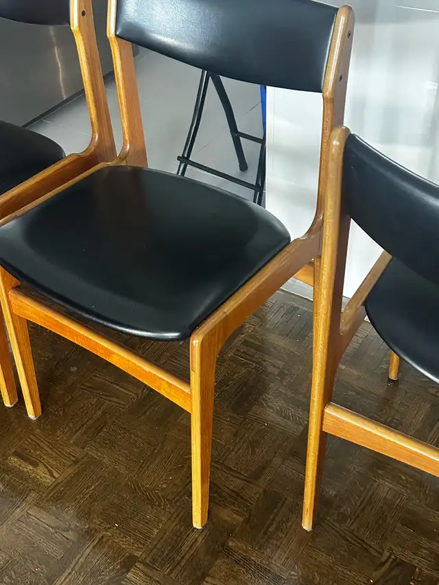 Eric Buch teak wooden chairs x 4 in black in Chairs & Recliners in City of Toronto - Image 5