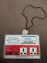 Nippotec AC Automatic Voltage Regulator SVC-500VA 120-260V Japan