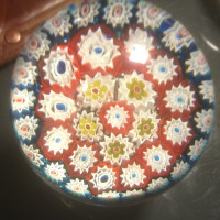 Vintage Millefiori Glass Paperweight