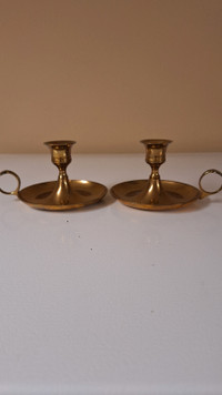 2 Vintage brass candlestick holders 