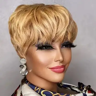 Blond pixie wigs , View more