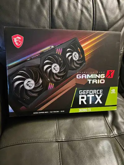 Selling a GeForce RTX 3080 Ti video card. Comes with box and packaging. Gently used in adult compute...