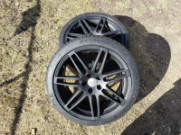 Set of 4 255 35 ZR19 tires and 5x112 rims