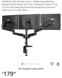 New HUANUO Triple Monitor Stand - Height Adjustable