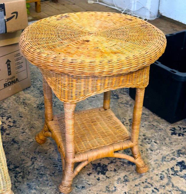 Wicker Side Table & Footstool in Other Tables in Ottawa - Image 3