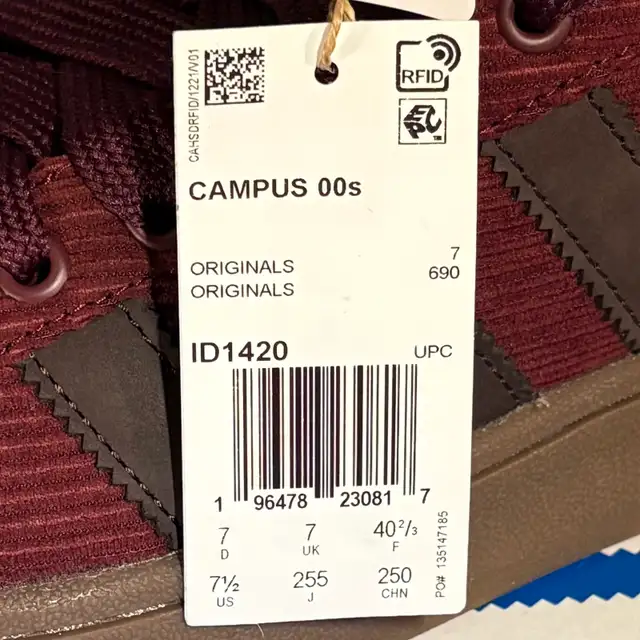 NEW ADIDAS CAMPUS 00s SHADOW RED DARK BROWN MENS SHOES SIZE 7.5  in Men's Shoes in Mississauga / Peel Region - Image 9