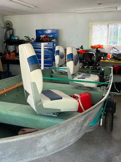 14 Ft Sea Nymph 2024 Changzou Warrior Trailer Coleman 9.8 outboard Fuel tank Minkota Endura 40 lb th...