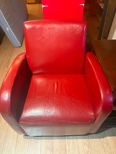 Fauteuils 1 place en cuir rouge, View more