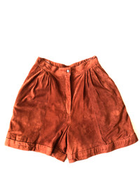 Brown suede women’s shorts