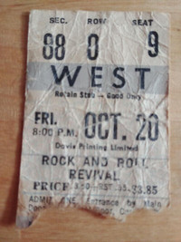1972 Rock and Roll Revival Ticket Stub